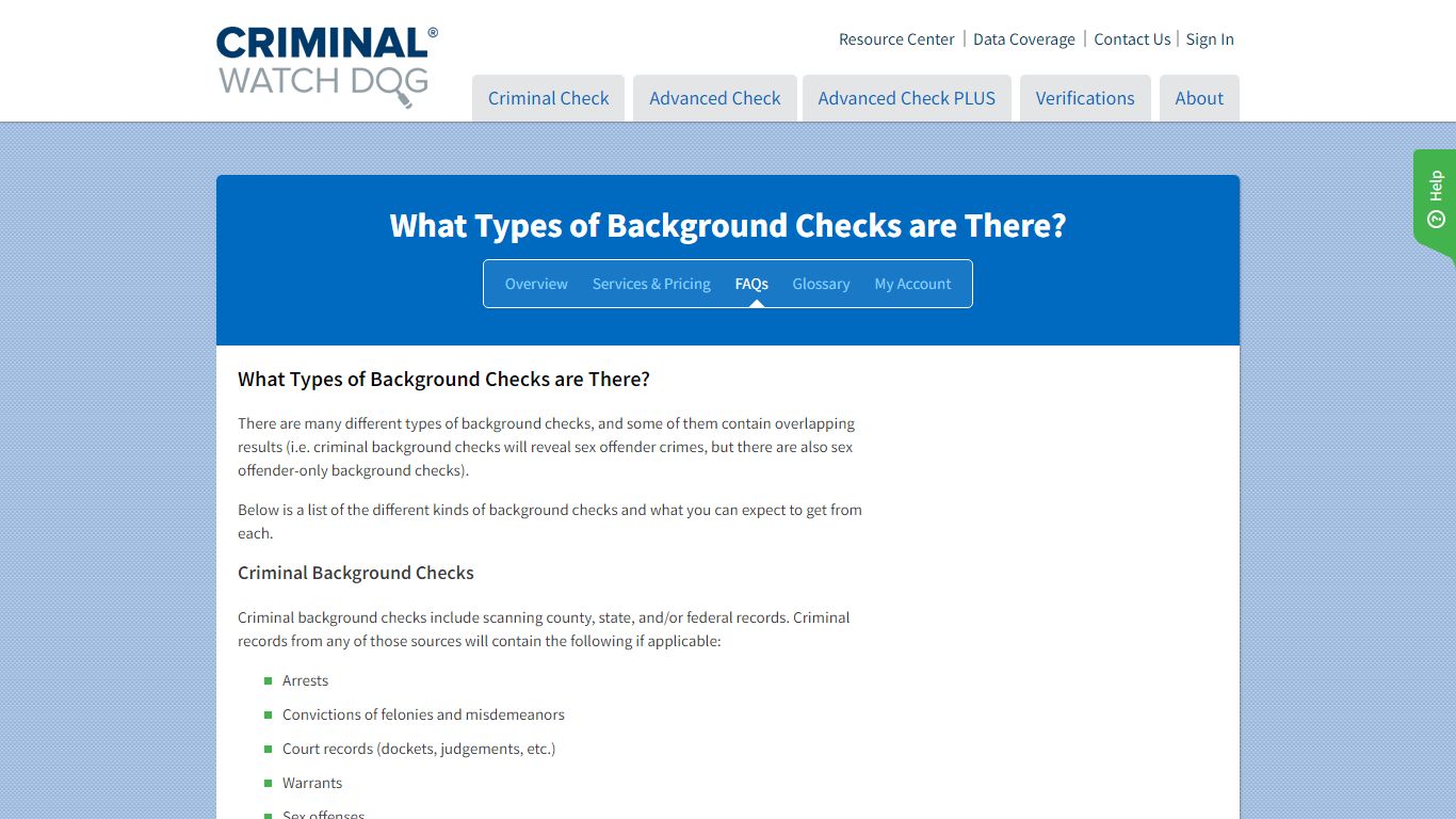 What Types of Background Checks Are There? | CriminalWatchDog